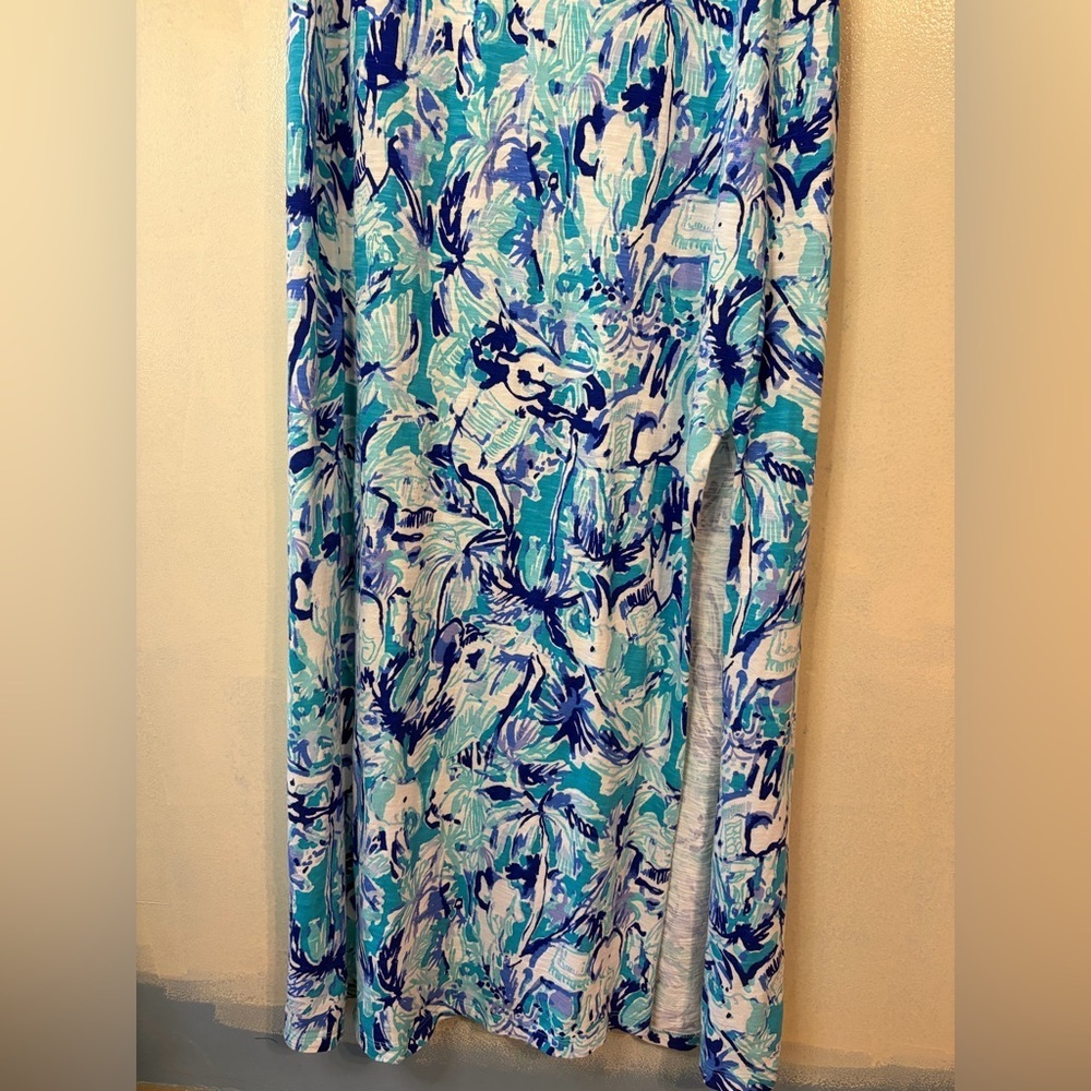 Lilly Pulitzer Essie Maxi Dress sleeveless novelty elephant summer size S - Picture 4 of 12